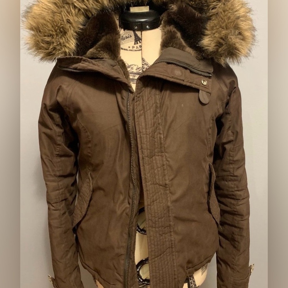 TNA Women's Brown Hooded Jacket “S”